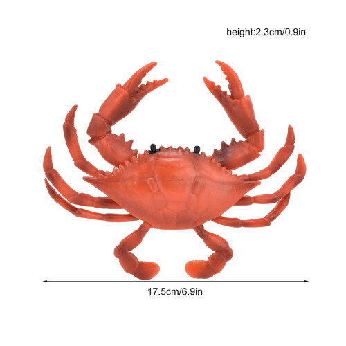 Realistic Crab Toy Red Plastic Ocean Animal Bath Play 1