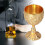 Medieval Vintage Wine Chalice Golden Goblet 2 pcs 8