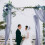 Artificial Wedding Arch Flowers Dusty Blue Roses with 4