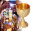 Medieval Vintage Wine Chalice Golden Goblet 2 pcs 7