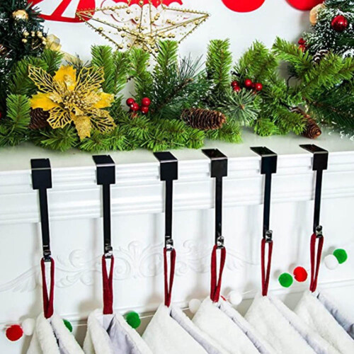 Christmas stocking holder for mantel 6-pack non-slip 2