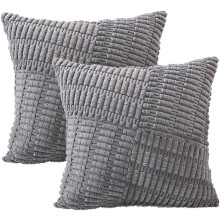 Kissenbezüge aus Cord für Dekokissen Dunkelgrau 2er-Set 45x45 cm — kordbezüge, dekorative kissenbezüge