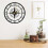 LED Transparent Wall Clock Black Nautical Compass Design 4