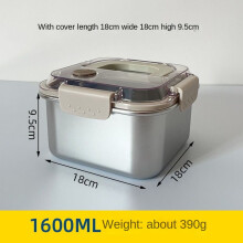 304 stainless steel lunch box square leak-proof with lid