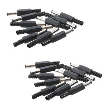 Black Plastic DC Power Plug Jack Connector 2.1x5.5mm 20 pcs