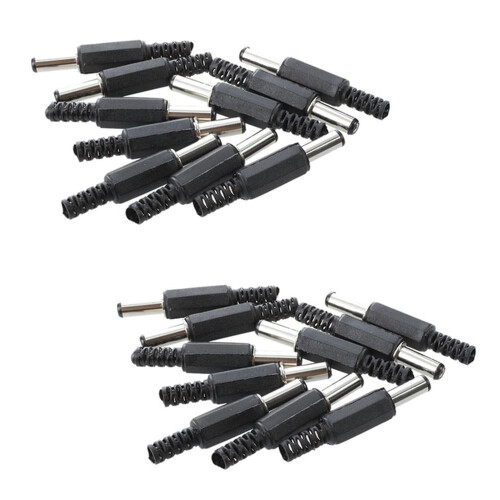 Black Plastic DC Power Plug Jack Connector 2.1x5.5mm 20 pcs