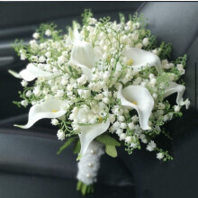 White Artificial Wedding Bouquet with Pearls