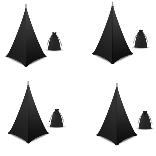 Speaker Stand Cover Black 360 4-Pack