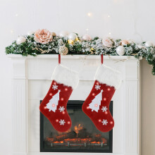 Red Linen Gift Bag with Lights 18 Inch 2 pcs