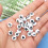 Acrylic Circle Letter Beads 3.5x7mm White 500 pcs 4
