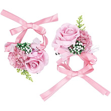 Rose Wrist Corsage Purple 2 Pack
