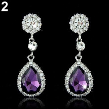 Women's rhinestone teardrop dangle earrings 1 pair