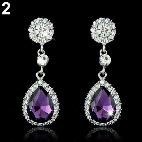Women's rhinestone teardrop dangle earrings 1 pair