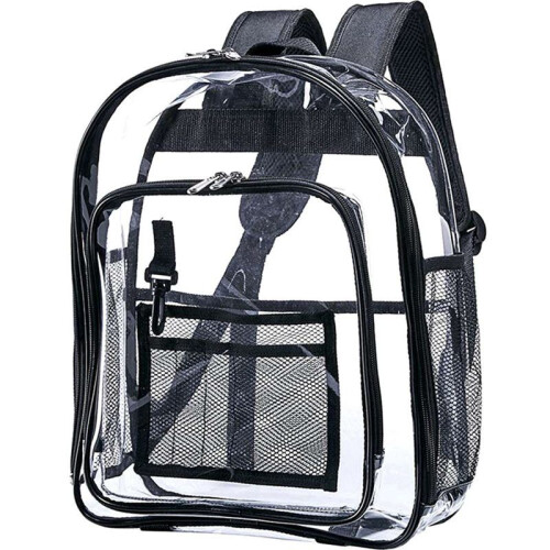 5X Heavy Duty Clear Backpack,Security Transparent School Backpack,See Through Bookbag for Work,Security Check and Travel 2