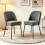AINPECCA Set of 2 Dining Chairs Linen Spring Cushion Grey 1