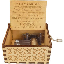 Spieluhr als Geschenk für Mama, handbetrieben aus Holz, mit der Gravur „You Are My Sunshine“, ein Vintage-Geburtstagsgeschenk, perfekt für