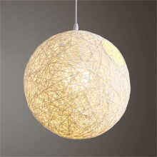 Round hand-woven rattan pendant lampshade 5.9 inch