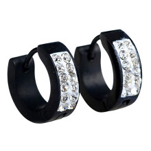 Ear Studs Punk Style Titanium Steel Round 1 Pair
