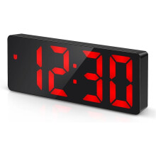 LED digital alarm clock with temperature display and