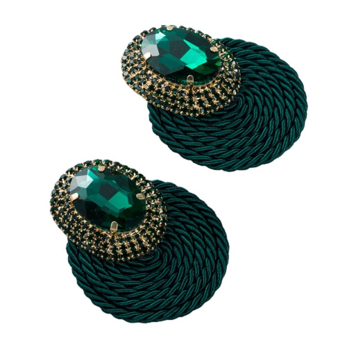 Rhinstone Dangle Earrings Geometric Round 1 Pair