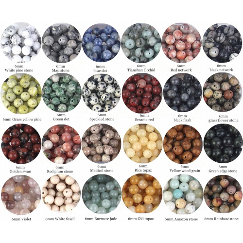 Natural Round Stone Beads 6mm 1200 pcs 1