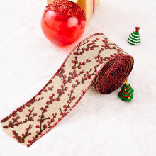 Christmas fabric ribbon snowflake plaid 25m