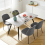 AINPECCA Set of 2 Dining Chairs Linen Spring Cushion Grey 7
