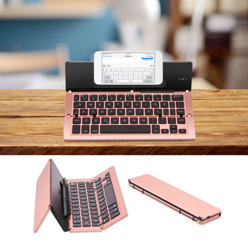 Bluetooth keyboard aluminum foldable 104-key