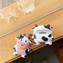 3D Cartoon Cow Earbuds Case Silicone Shockproof Cover