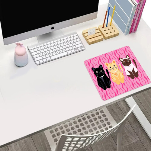 Cat-pattern natural rubber non-slip mousepad rectangle