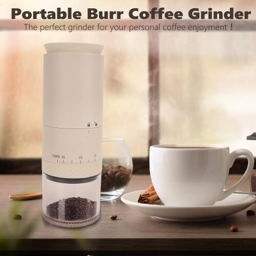 Portable Burr Coffee Grinder Black 38 Settings LCD USB 1