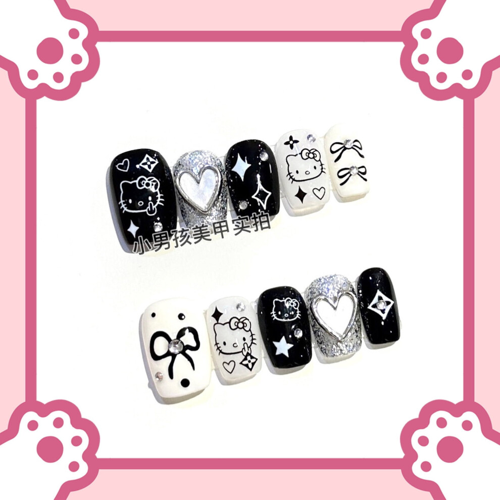 Kawaii Sanrio press-on nails with Melody Kuromi Cinnamoroll