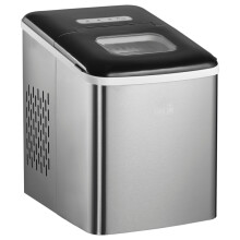 Countertop Ice Maker Machine 12kg/Day, Self Cleaning Ice Cube Maker 9 Cubes in 8 Mins, Stainless Steel Ice Machine with Ice Scoop & Basket, Black