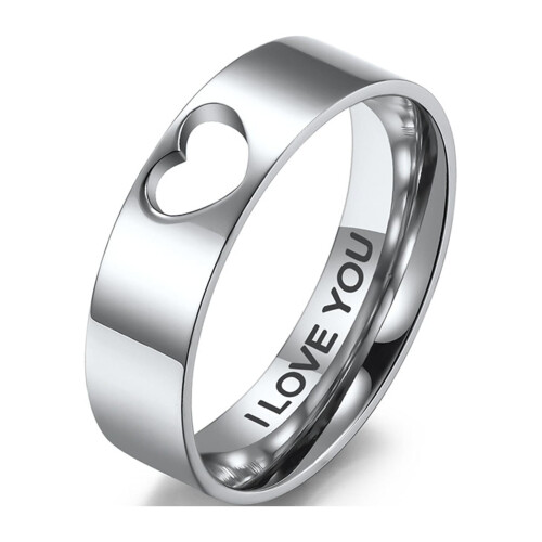 Pink Heart Ring Set Electroplated Hollow 2 pcs 1