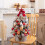 Pink Flocked Desktop Christmas Tree Ornament Set 4