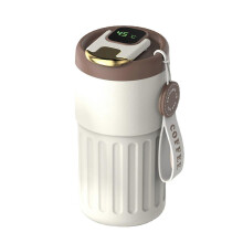 (white) LED Temperature Display Coffee Mug Stainless Steel
