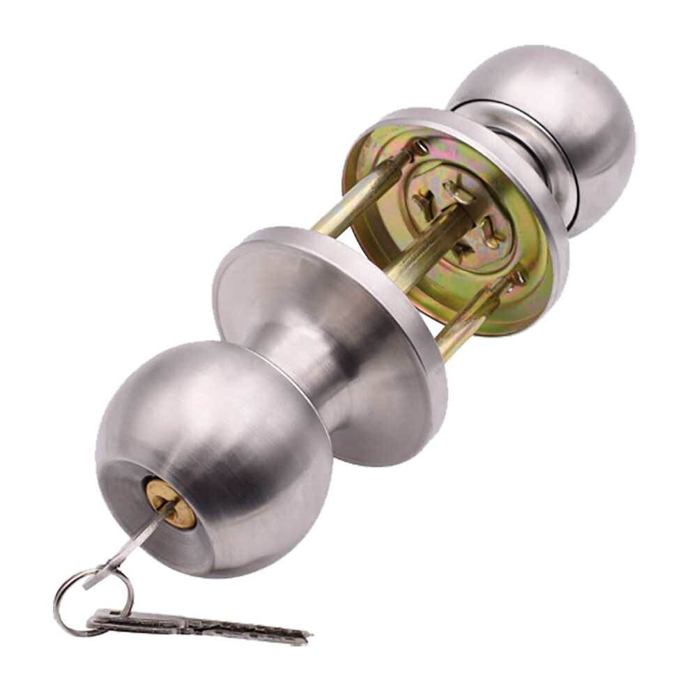 Door Knob With Lock Interior Exterior Satin Finish 946140828398