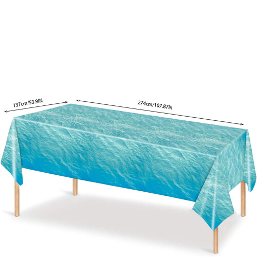 Wave Plastic Tablecloth Blue Ocean Theme 1 Pack 1
