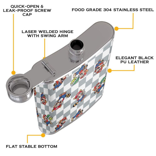 Super Mario stainless steel flask 8 oz 2