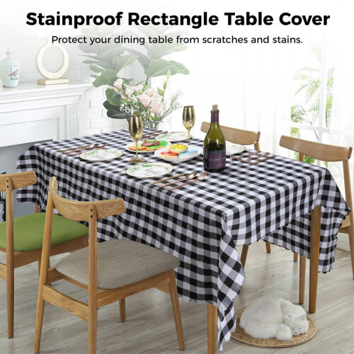 Black and White Checkered Tablecloth 5555 inch 1