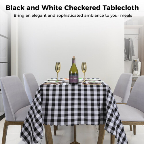 Black and White Checkered Tablecloth 5555 inch 2