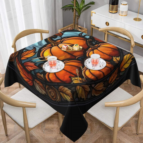 Halloween Pumpkin Tablecloth White Square