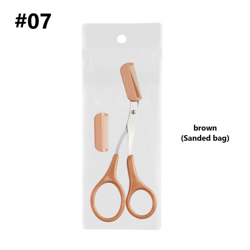 Eyebrow Trimmer Scissors Stainless Steel with Comb 1 Pair 1