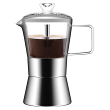 Moka Espresso Maker Glass Top Stainless Steel 240ml