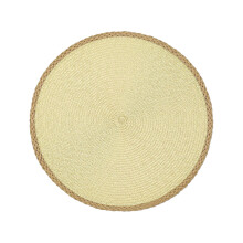 Round braided placemats beige heat-resistant washable