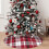 Christmas Tree Skirt Plaid 48 Inch Thick Rustic Holiday 7