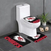 Tapete de banheiro de 3 peças com o tema do time Kansas City Chiefs. Tapete antiderrapante para banheiro, 80 x 50 cm (31,5 x 20 polegadas).