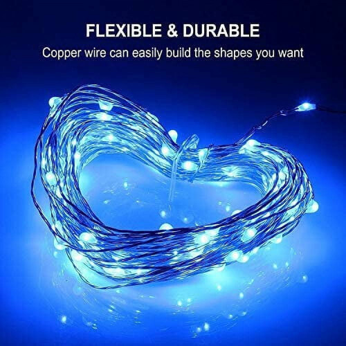 LNKOO solar string lights blue 66 ft 200 LED 1