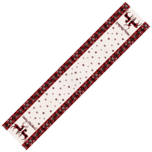 Christmas table flags embroidered deer linen 2 pcs