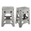 Folding Step Stool 17.9" 220 lbs Grey 2PCS 1